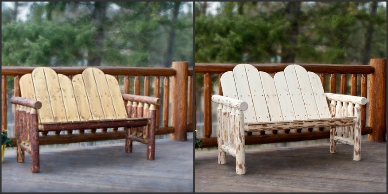 rustic outdoor porch benches