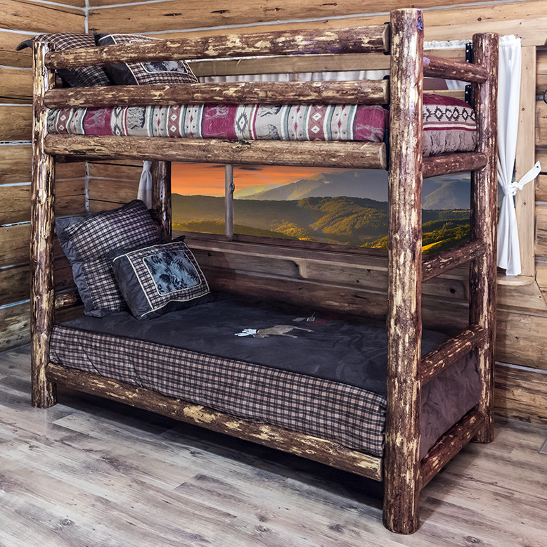 amish log bunk beds