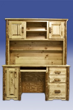 rustic desk with hutch