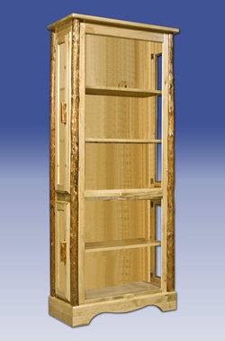 rustic pine curio cabinet